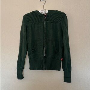 Vintage The North Face Forest Green Women's Sweater Zip-Up Jacket